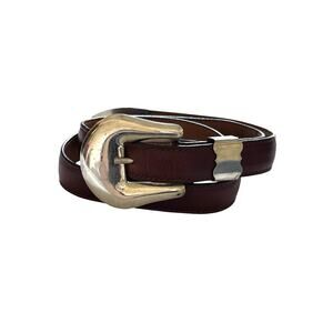 Al Beres USA Wage Sterling Silver Overlay Buckle & Black Leather Belt Size 29